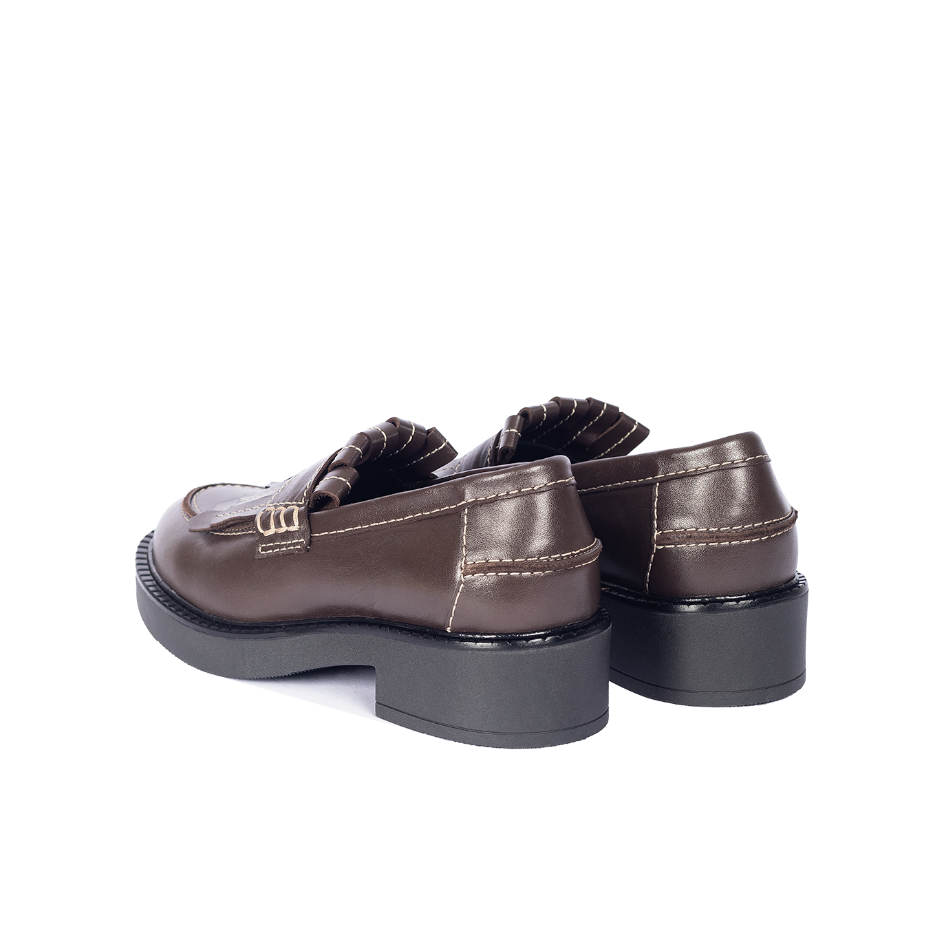 Angulus 1678-101-2962 Chunky Penny loafer med frynser, Brown