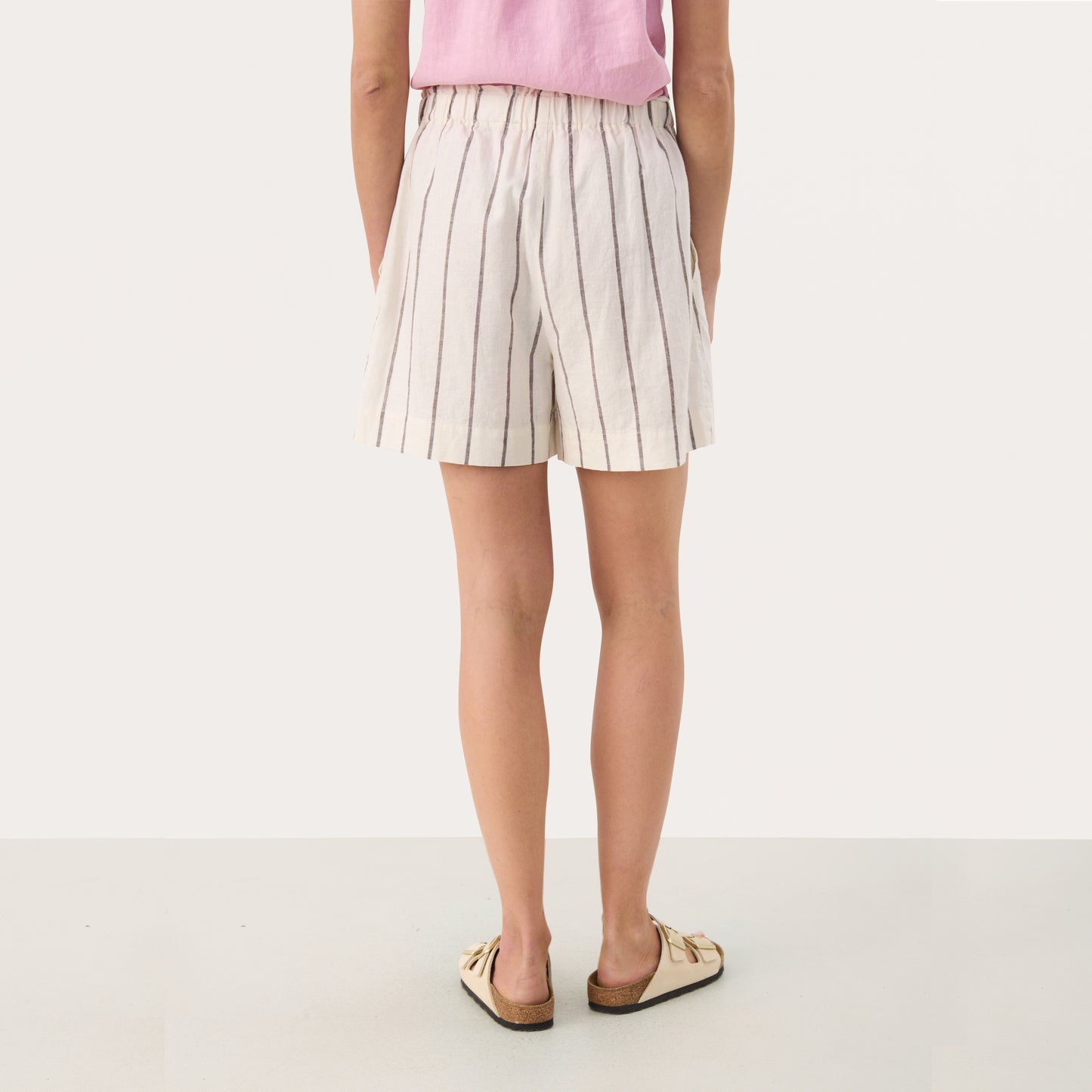 Part Two Rigge Shorts, Eggnog and Brown Stripe