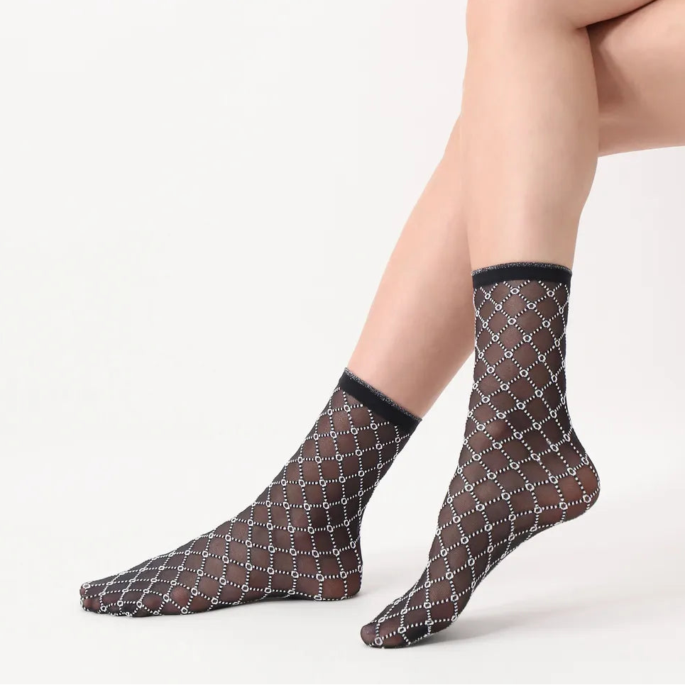 Oroblu Geometry socks 20 size, Black