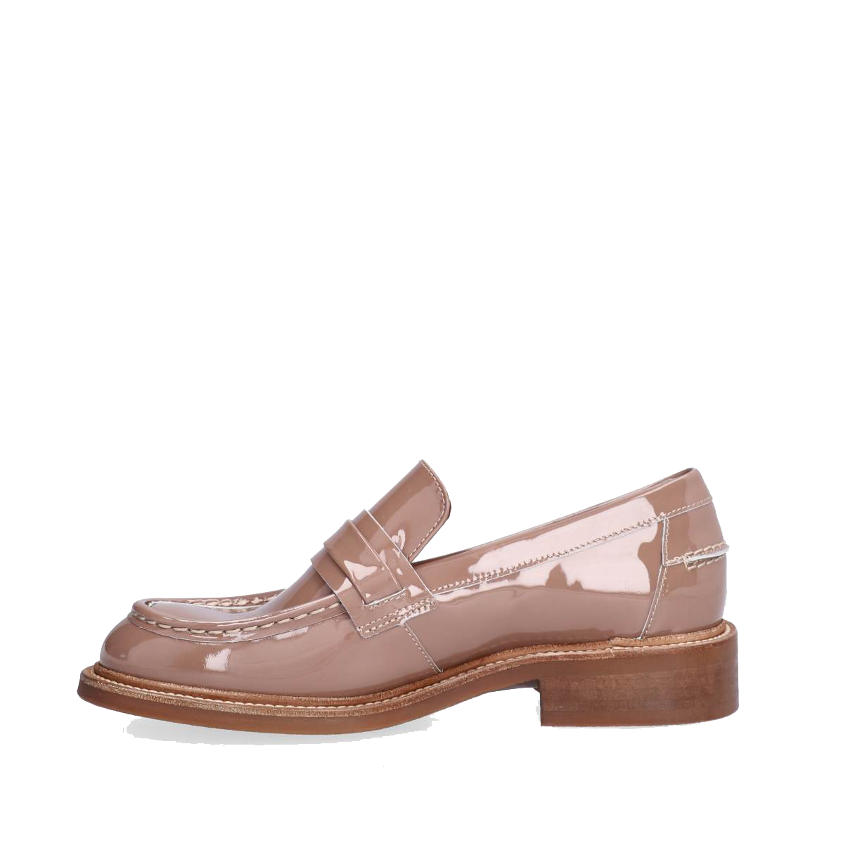 Billi Bi A6328 Håndlavet loafer i camel lak med simili spænde