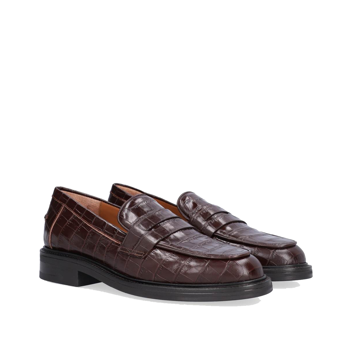Billi Bi A9300 Håndlavet Loafer, Espresso Croco
