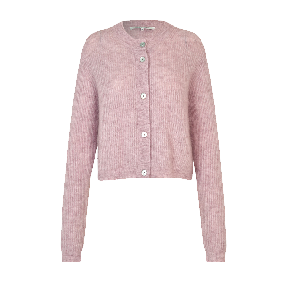 Second Female Andrea Knit Rib Cardigan, Sepia Rose