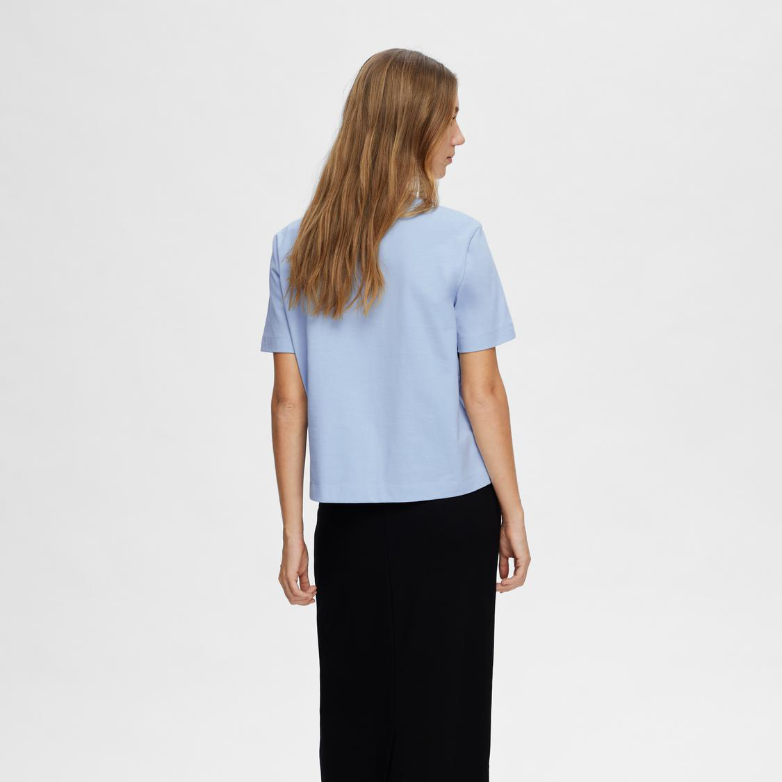 Selected T-shirt Boxy, Cashmere Blue