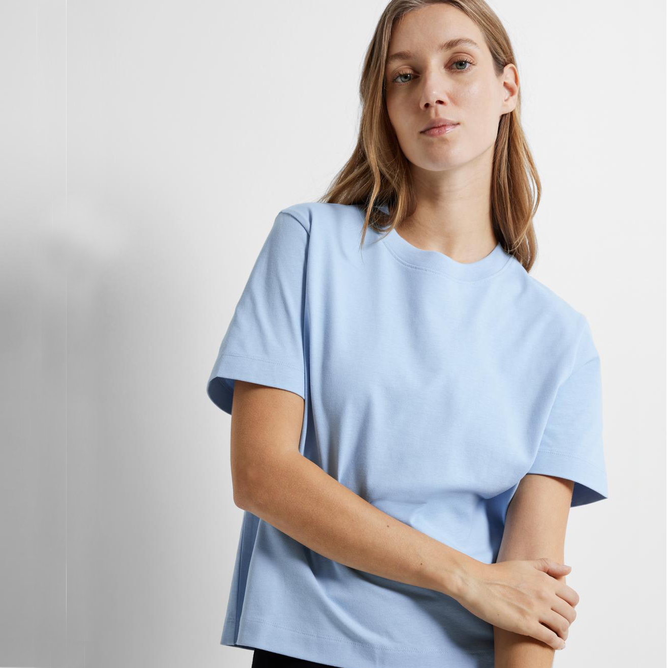 Selected T-shirt Boxy, Cashmere Blue
