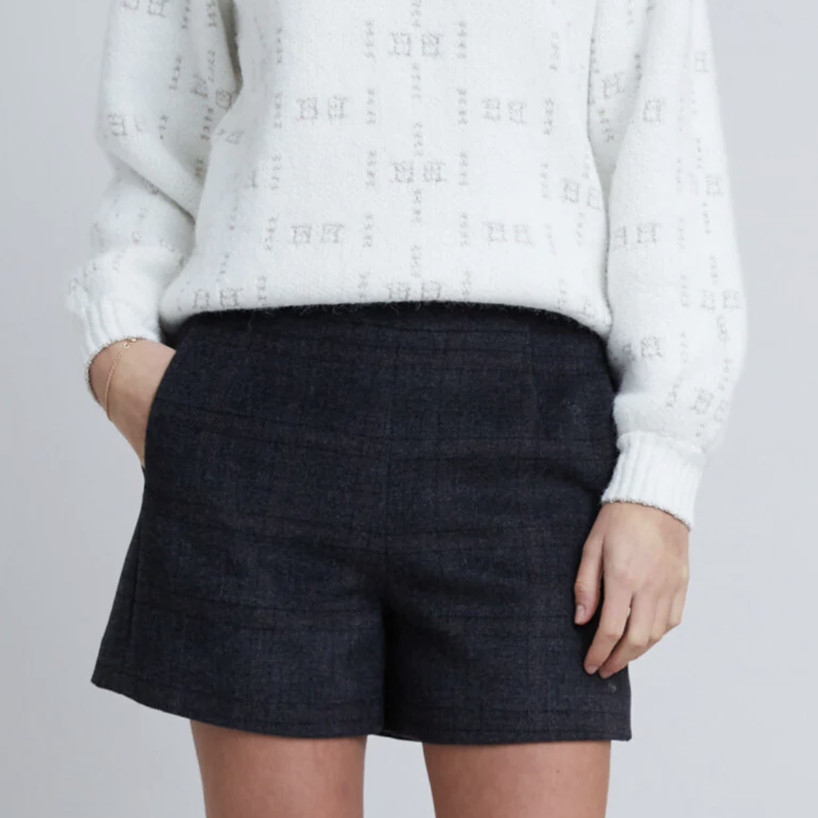 Bruuns Bazaar Nadina shorts - Grey Check