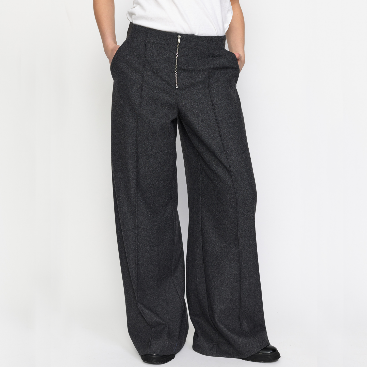 Esmé Studios Esbez wool pants gbs, Gray Melange