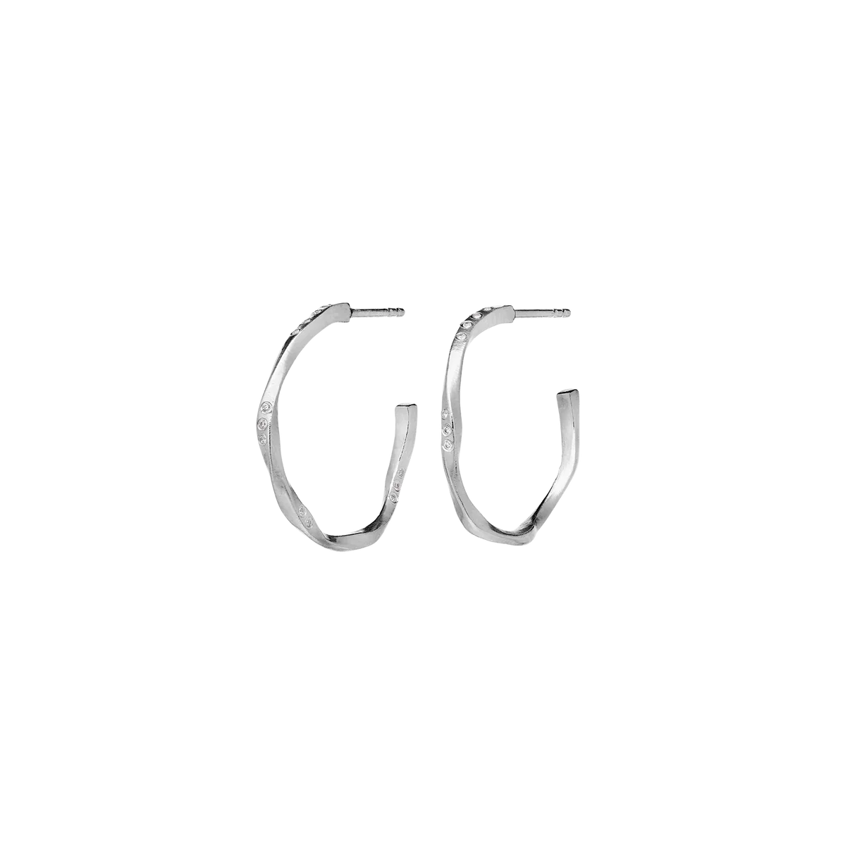 Maanesten 9862c Echo Medium Earring, Silver