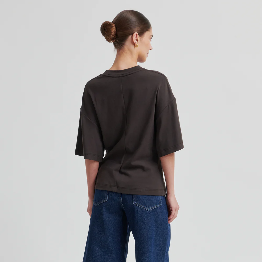 Second Female Enora Brooch Tee, Chocolate Torte