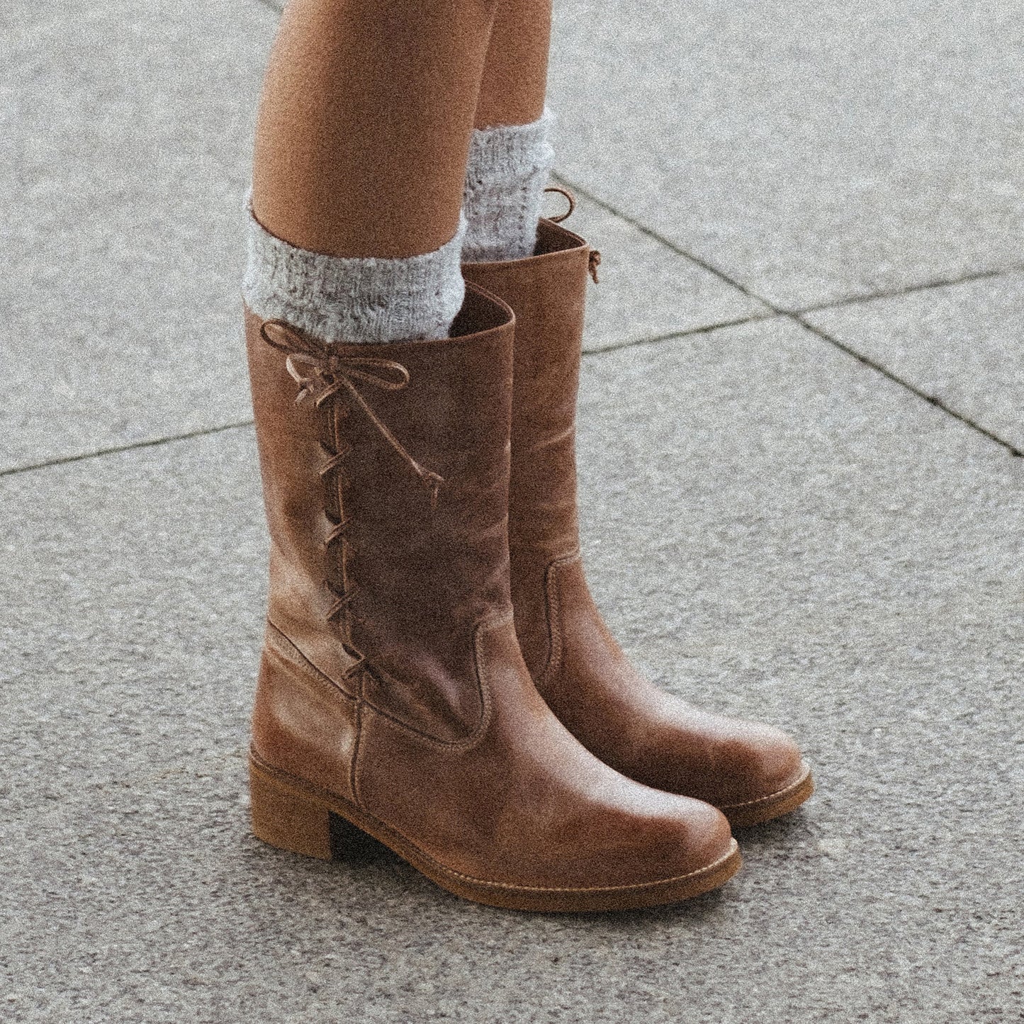 Dico Julia Gaucho Boot With Laces, Dark Tan