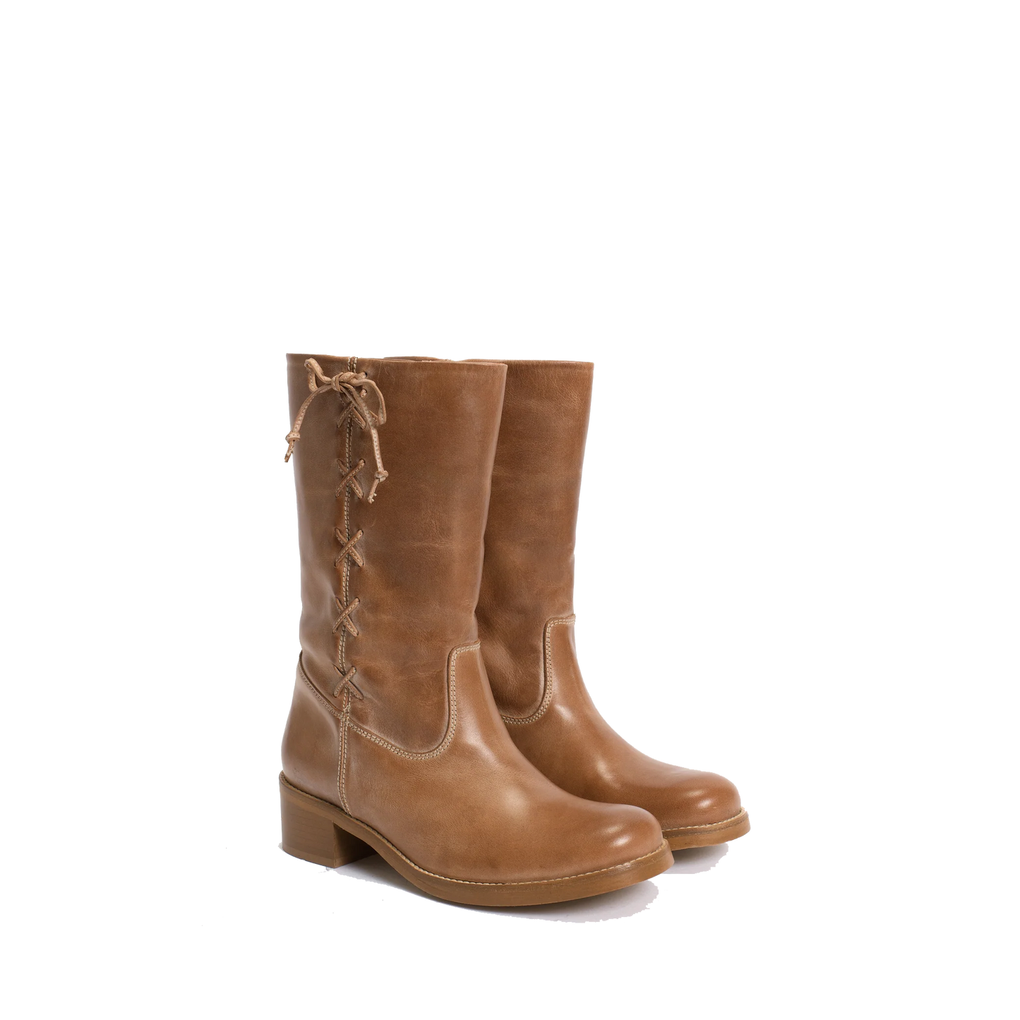 Dico Julia Gaucho Boot With Laces, Dark Tan