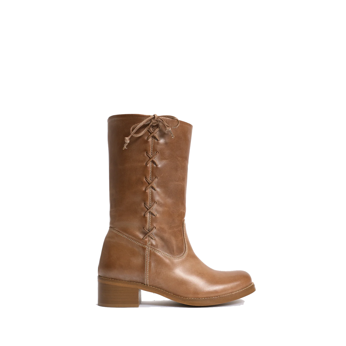 Dico Julia Gaucho Boot With Laces, Dark Tan