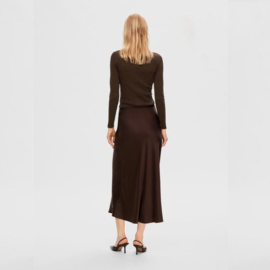 Lydia Rib Knit Rollneck Lyrex, Java