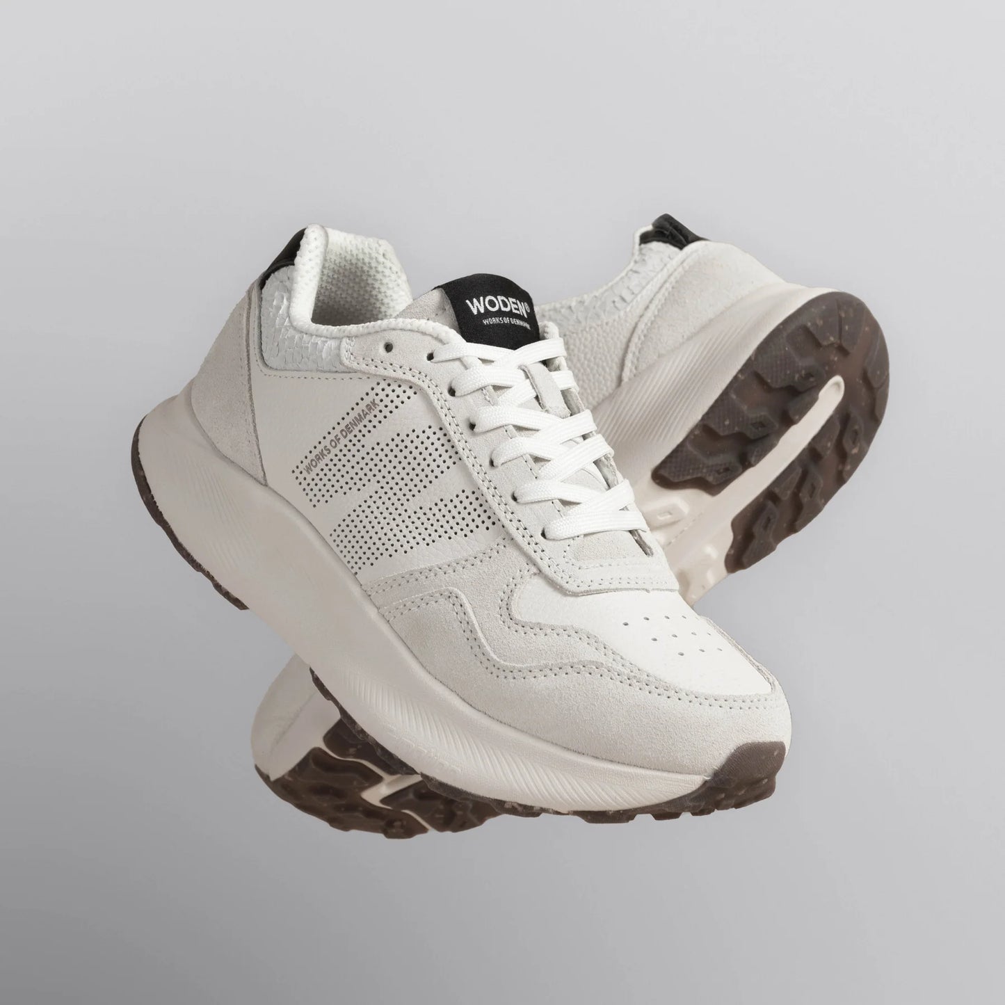 Woden Mathilde Runner Leather, Blanc de Blanc