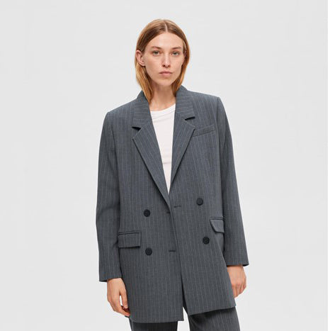 Selected Myla relax blazer, Stripe