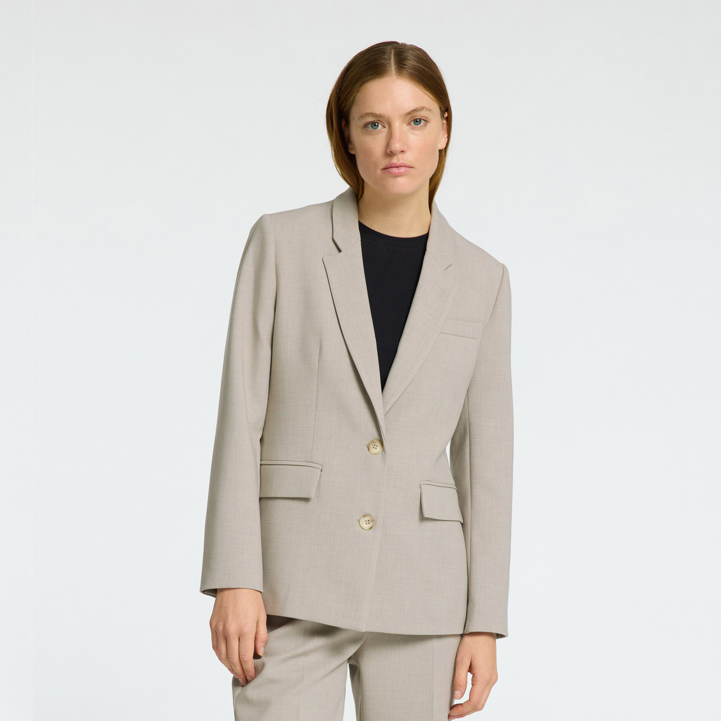 Selected Rita Classic Blazer, Island Fossil Melange