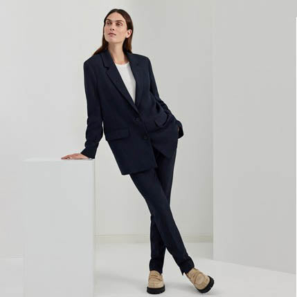 Selected Rita Slim Pant, Dark Sapphire Melange