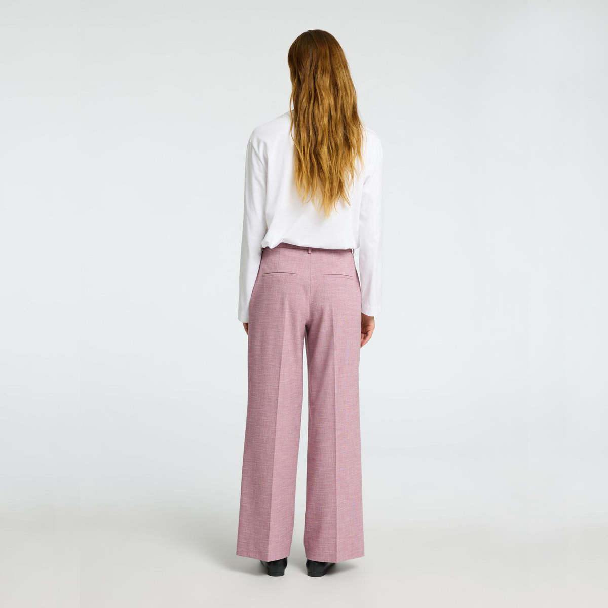 Selected Rita MW Wide Pant, Bleached Mauve