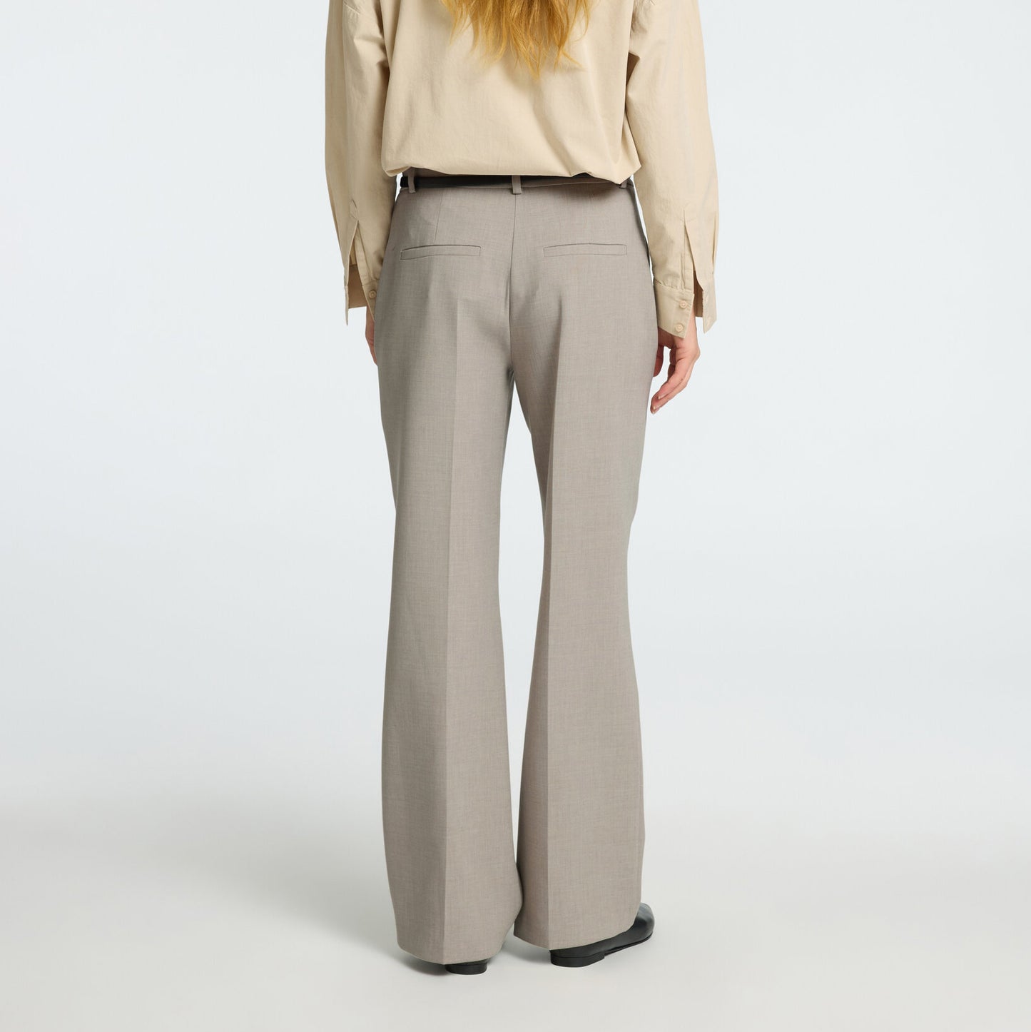 Selected Rita MW Wide Pant, Island Fossil Melange