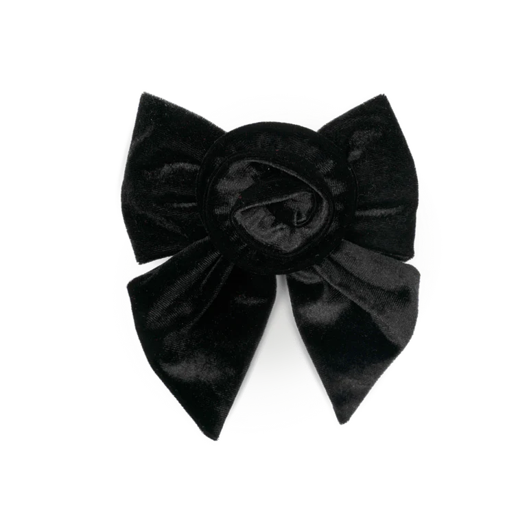 SUI AVA Rosie Velvet Bow, Black