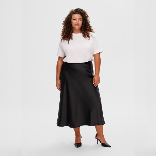 Selected Lena Midi Skirt, Black