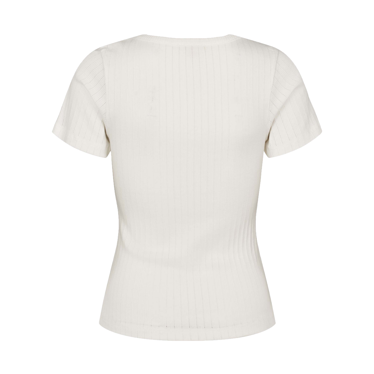 Esmé Studios Ella wide O-neck top gots, White