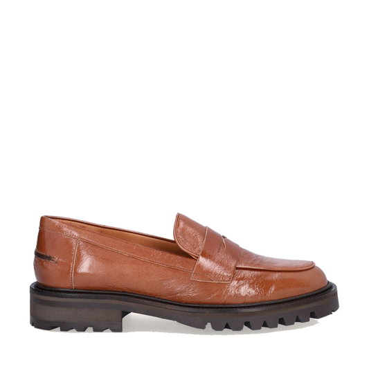 Billi Bi A7415 Håndlavet cognacfarvet loafer i lakeret skind
