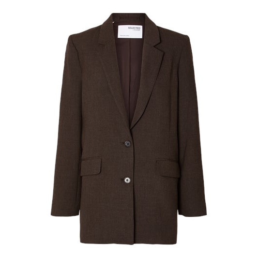 Selected Rita relaxed blazer, Java Melange