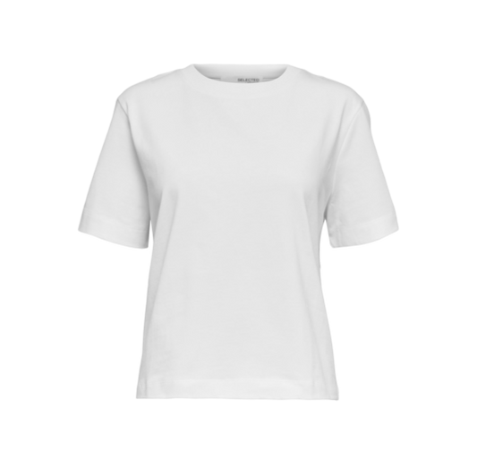 Selected T-shirt Boxy, White