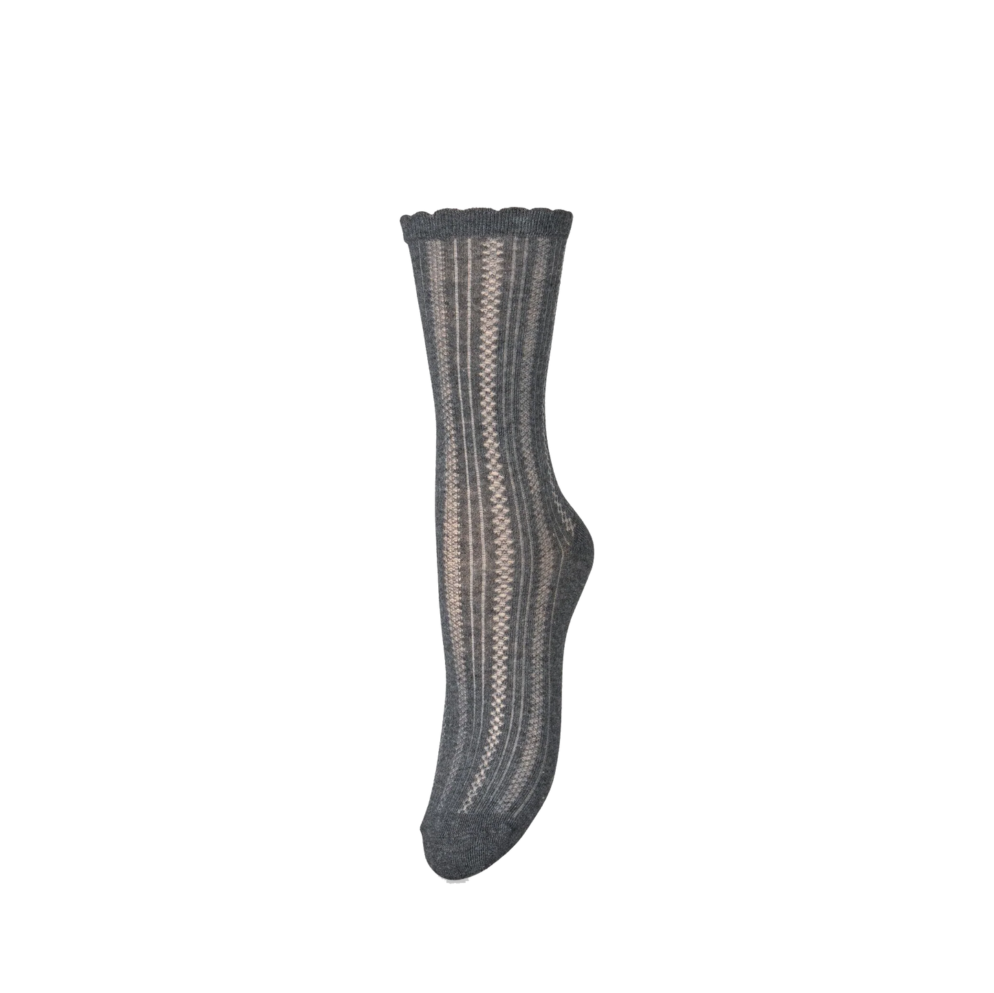 Beck Söndergaard Crochia Cotta Sock, Dark Grey Melange