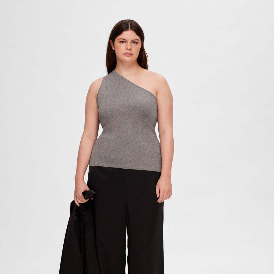 Selected Lura Lurex glimmer top, Silver
