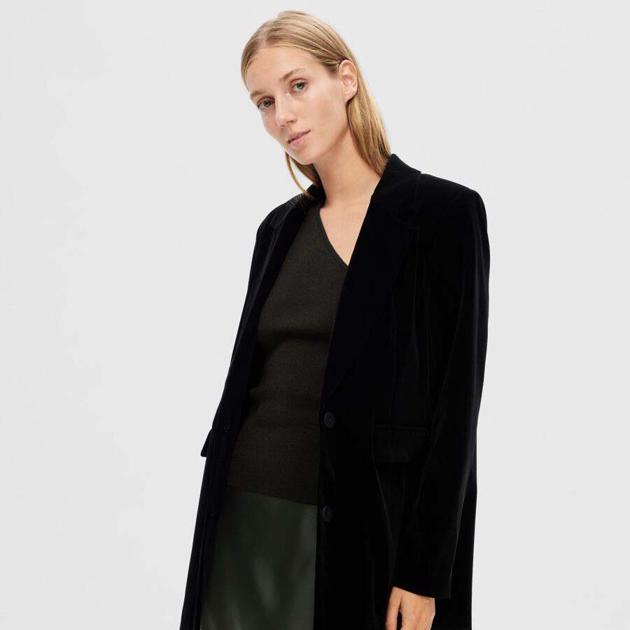 Selected Lura Lurex glimmer top, Black