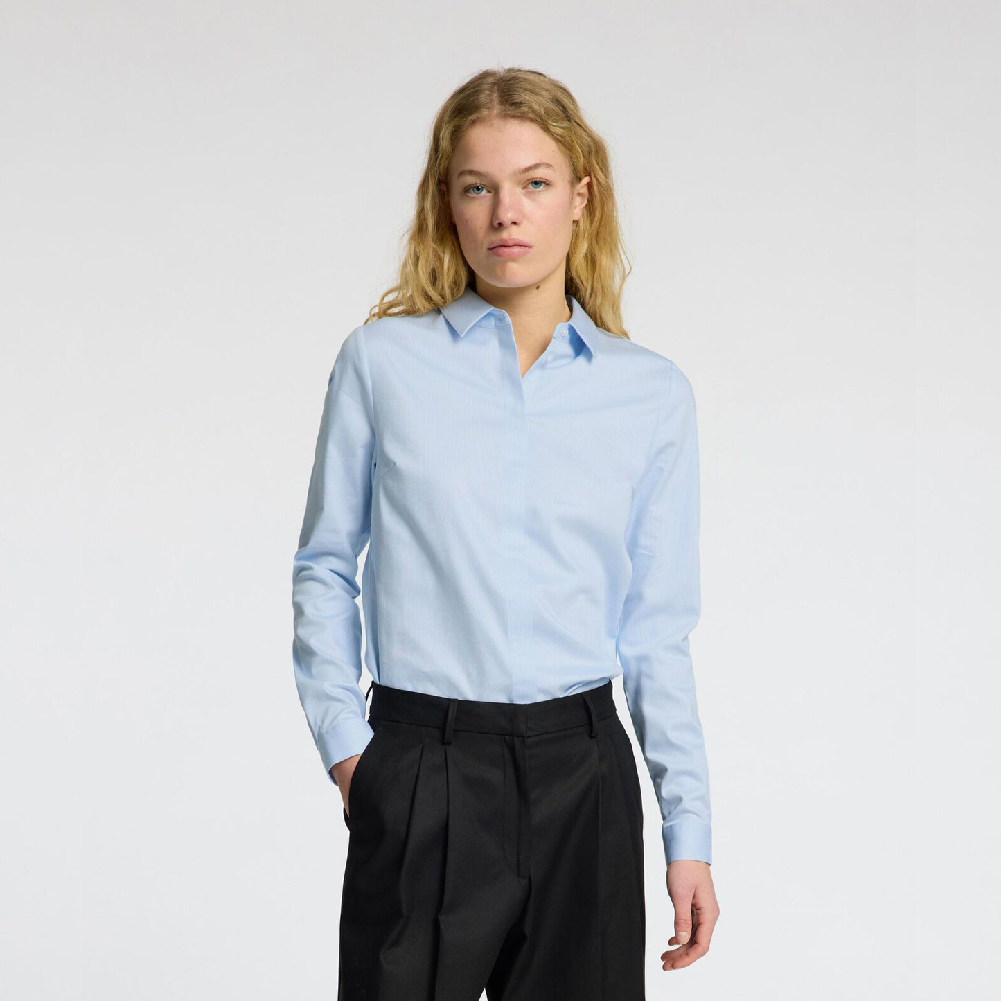 Selected Romie Fitted Shirt, Light Blue
