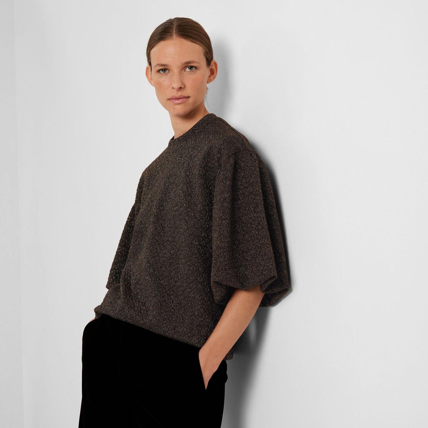 Selected Glitter-Jacquard Top