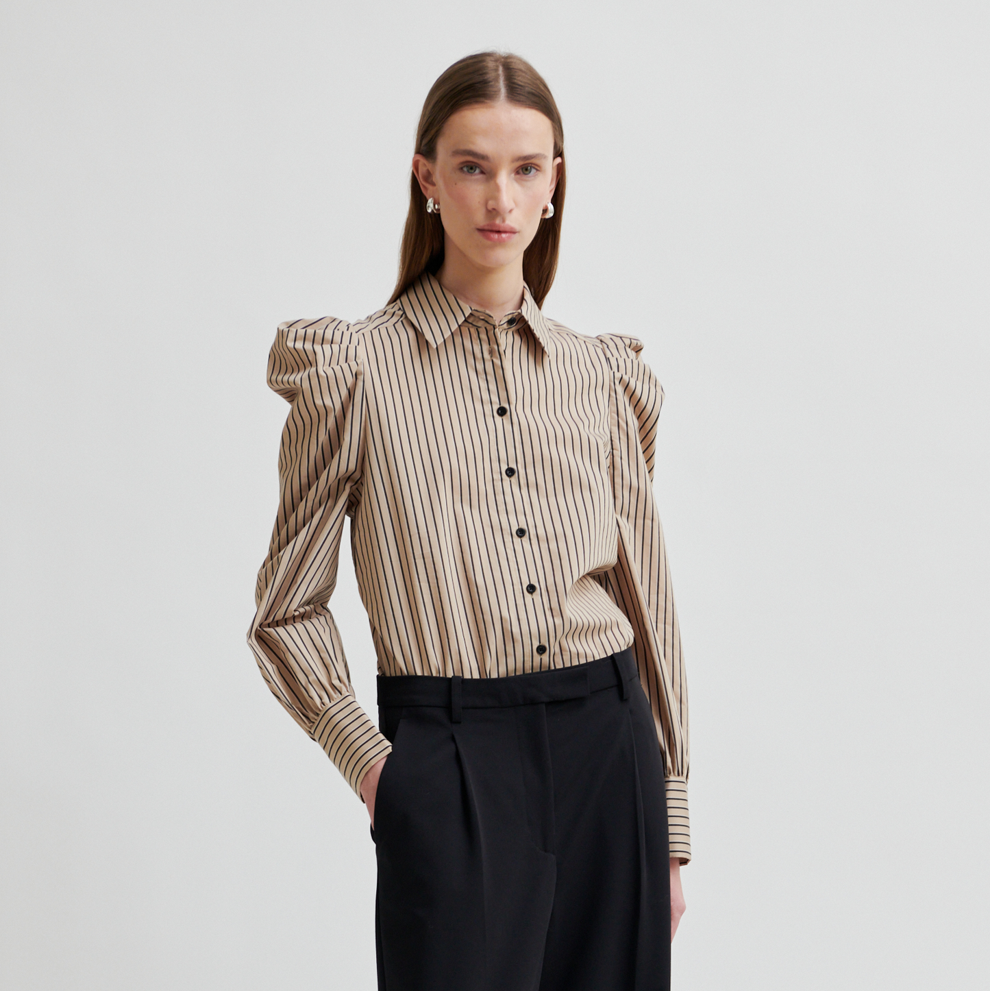 Second Female Serina Slim Shirt, Camel