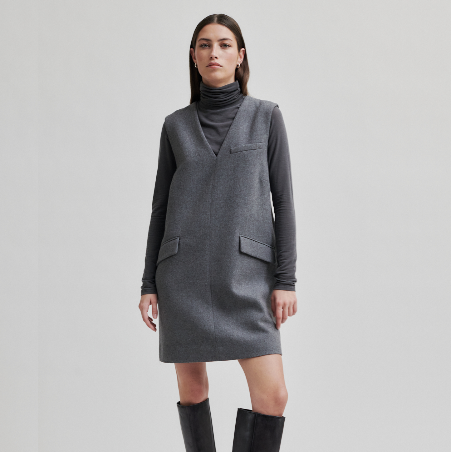 Second Female Vall Spencer Dress, Grey Melange