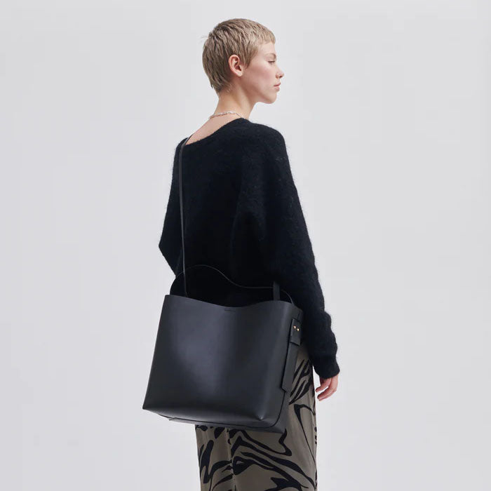 Second Female Leata Maxi Leather Bag, Black