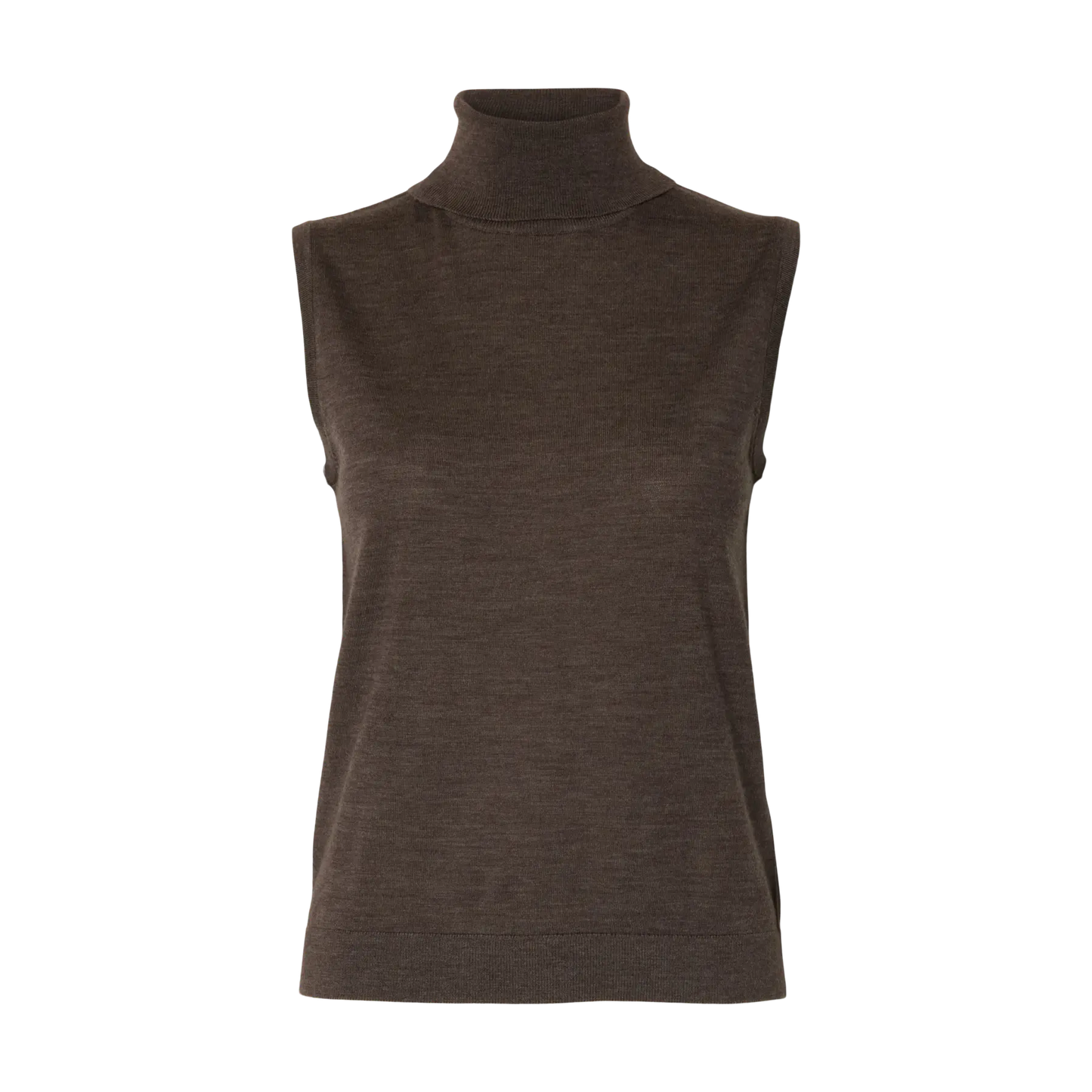 Selected Thea Knit Roll Neck, Chocolate Chip/Melange