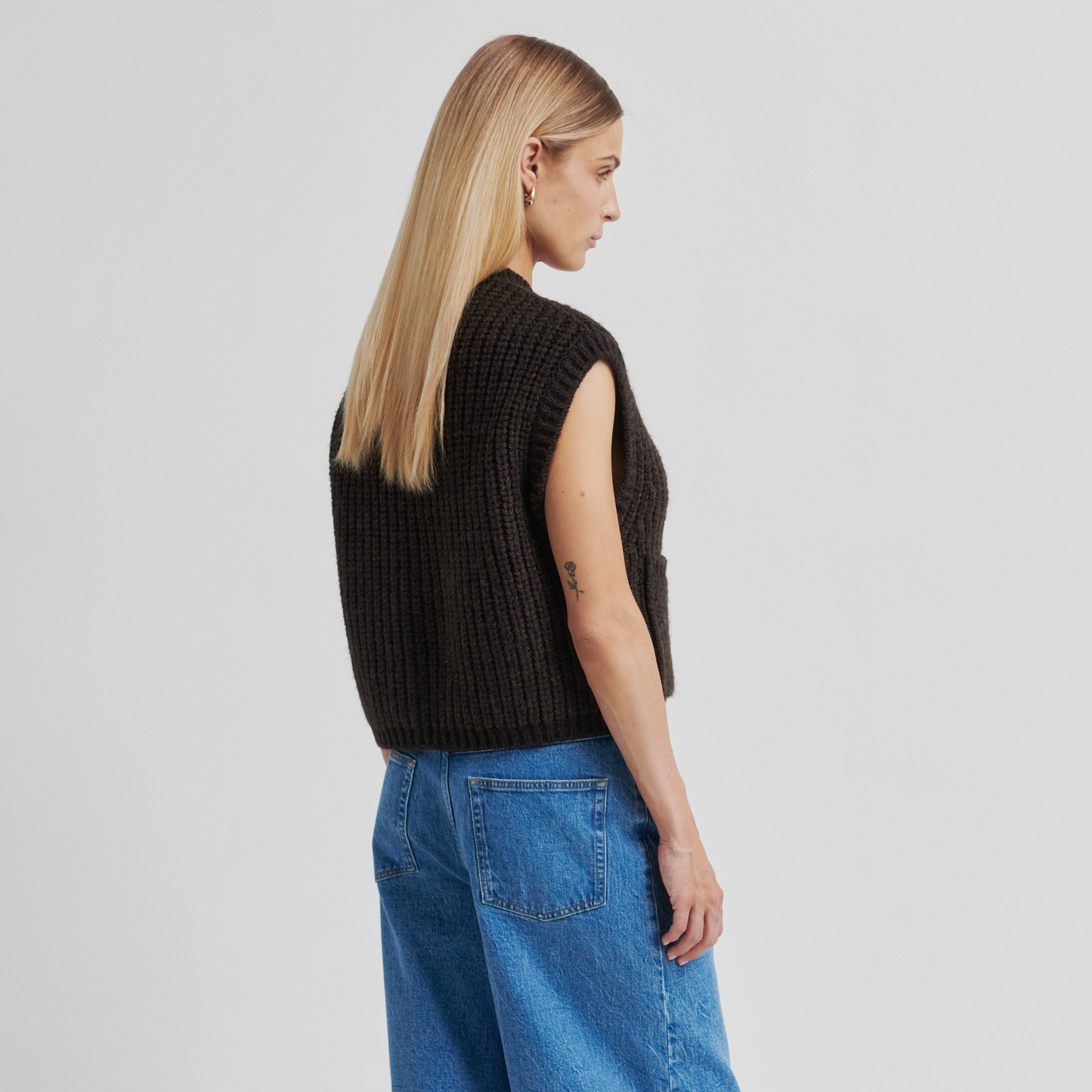 Second Female Ulrikke Knit Vest, Chocolate Torte