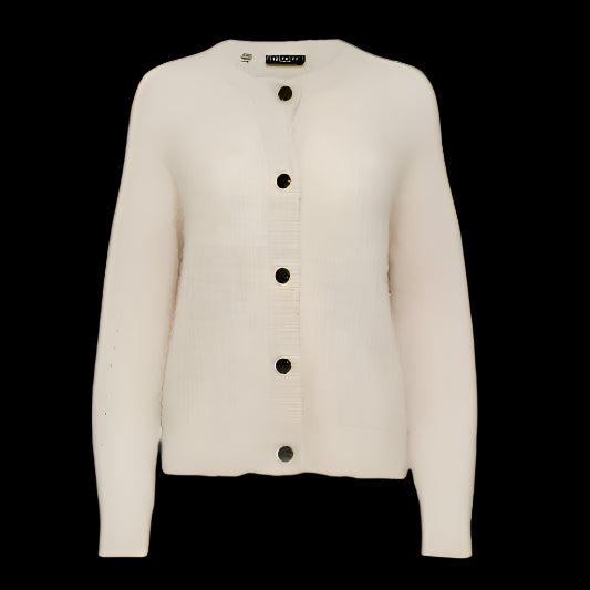 LULU LS KNIT SHORT CARDIGAN Birch Melange