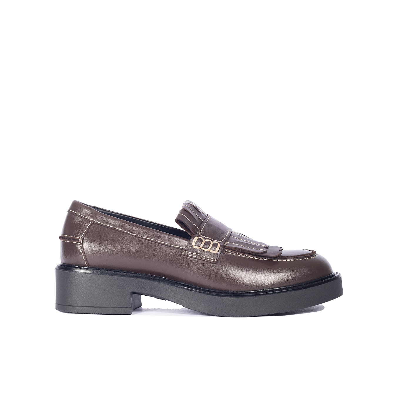 Angulus 1678-101-2962 Chunky Penny loafer med frynser, Brown