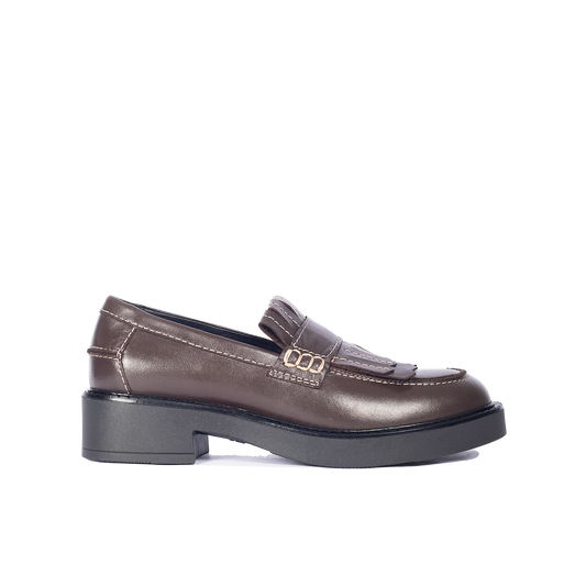 Angulus 1678-101-2962 Chunky Penny loafer med frynser, Brown