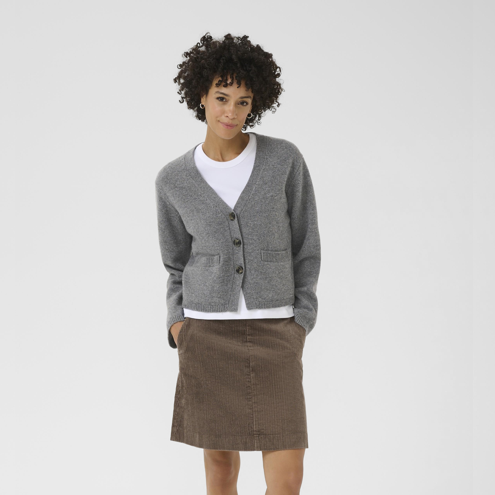 Part Two Sveva Cardigan, Medium Grey Melange