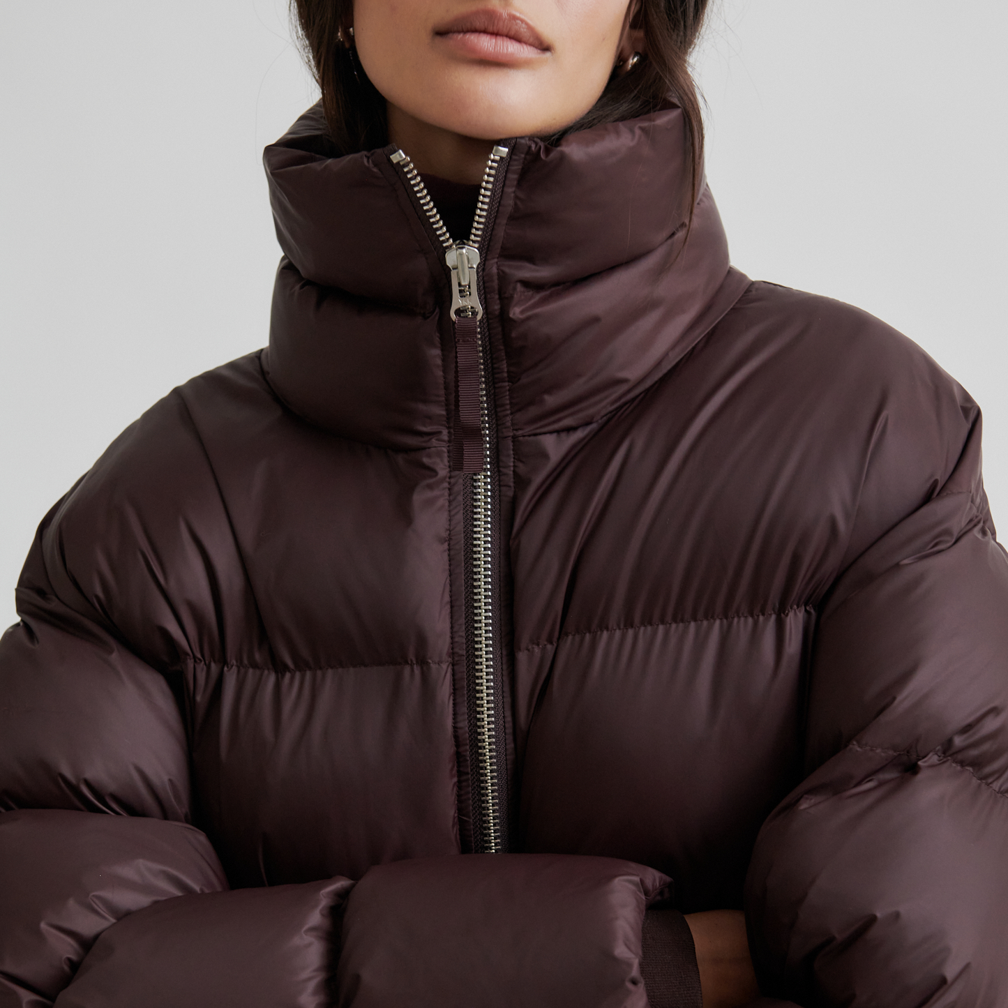 Second Female Riya Puffer Jacket, Chocolate Plum