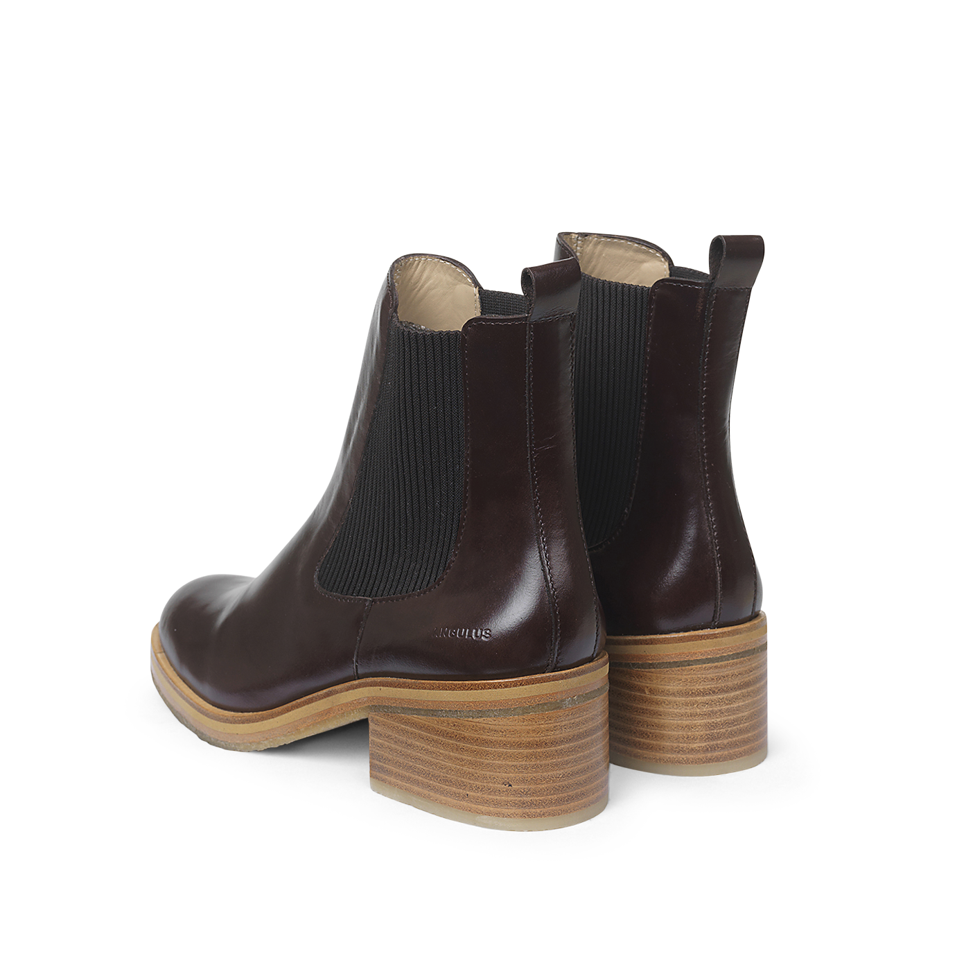 Angulus 7736-101 Chelsea støvle med blokhæl, Dark Brown