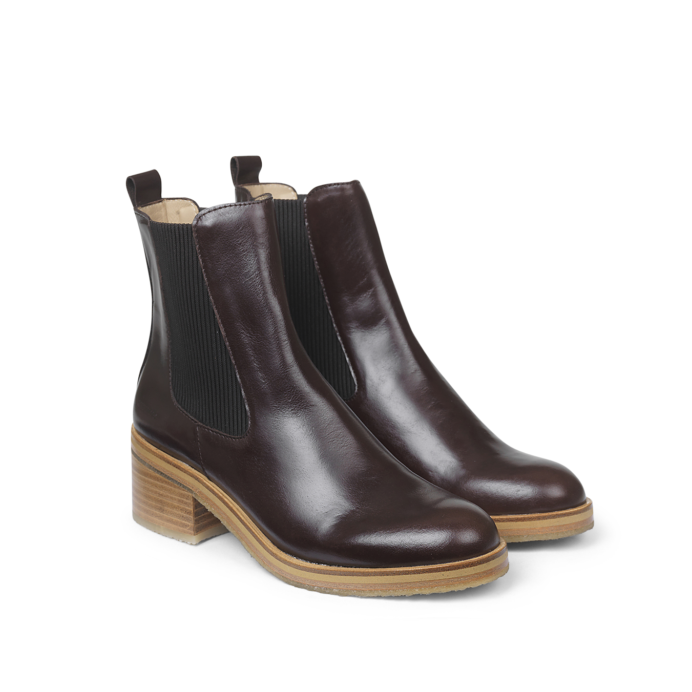 Angulus 7736-101 Chelsea støvle med blokhæl, Dark Brown