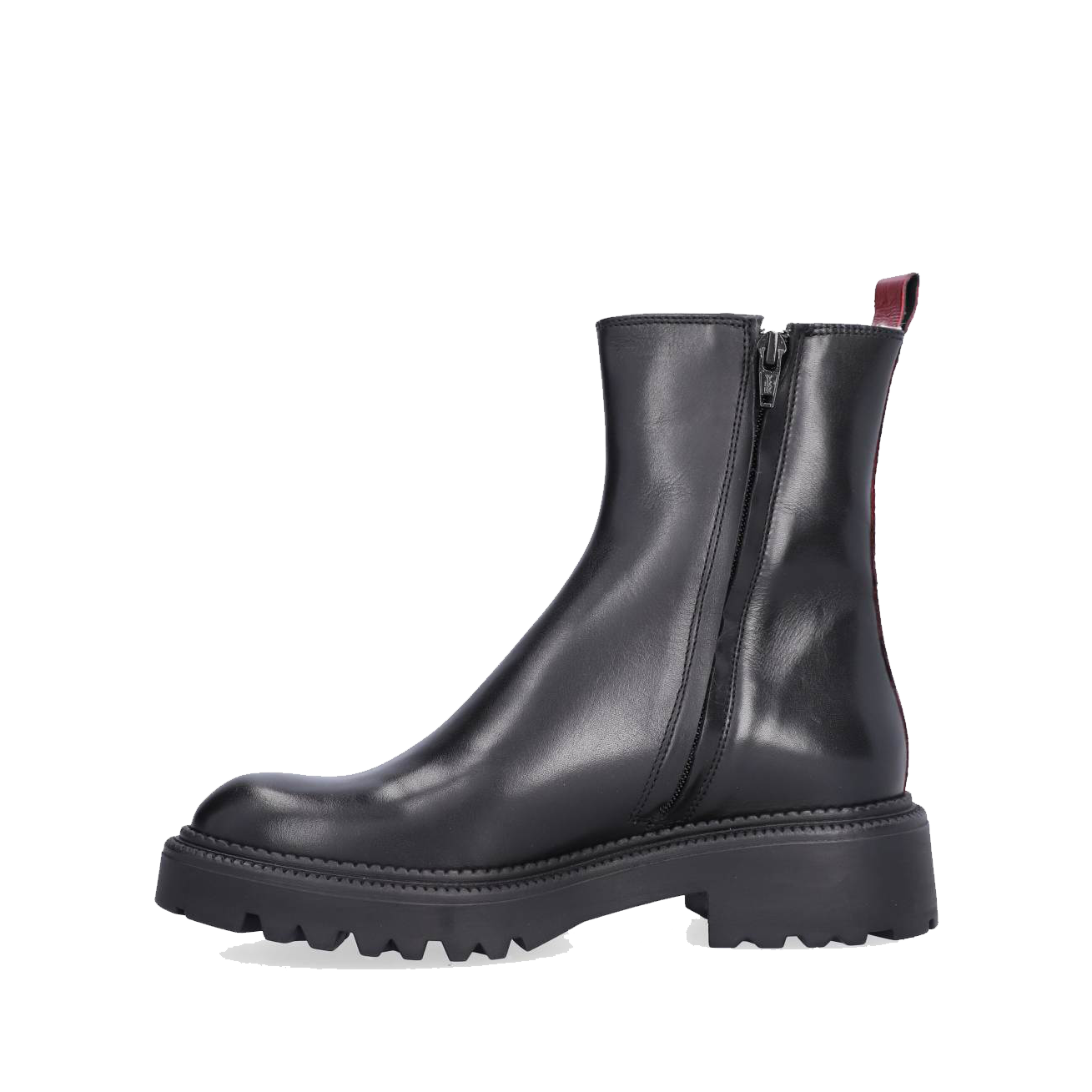 Billi Bi A7199 Støvle med foer, Black calf/rubino