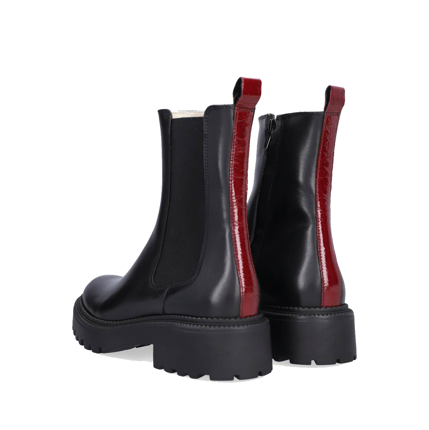 Billi Bi A7199 Støvle med foer, Black calf/rubino