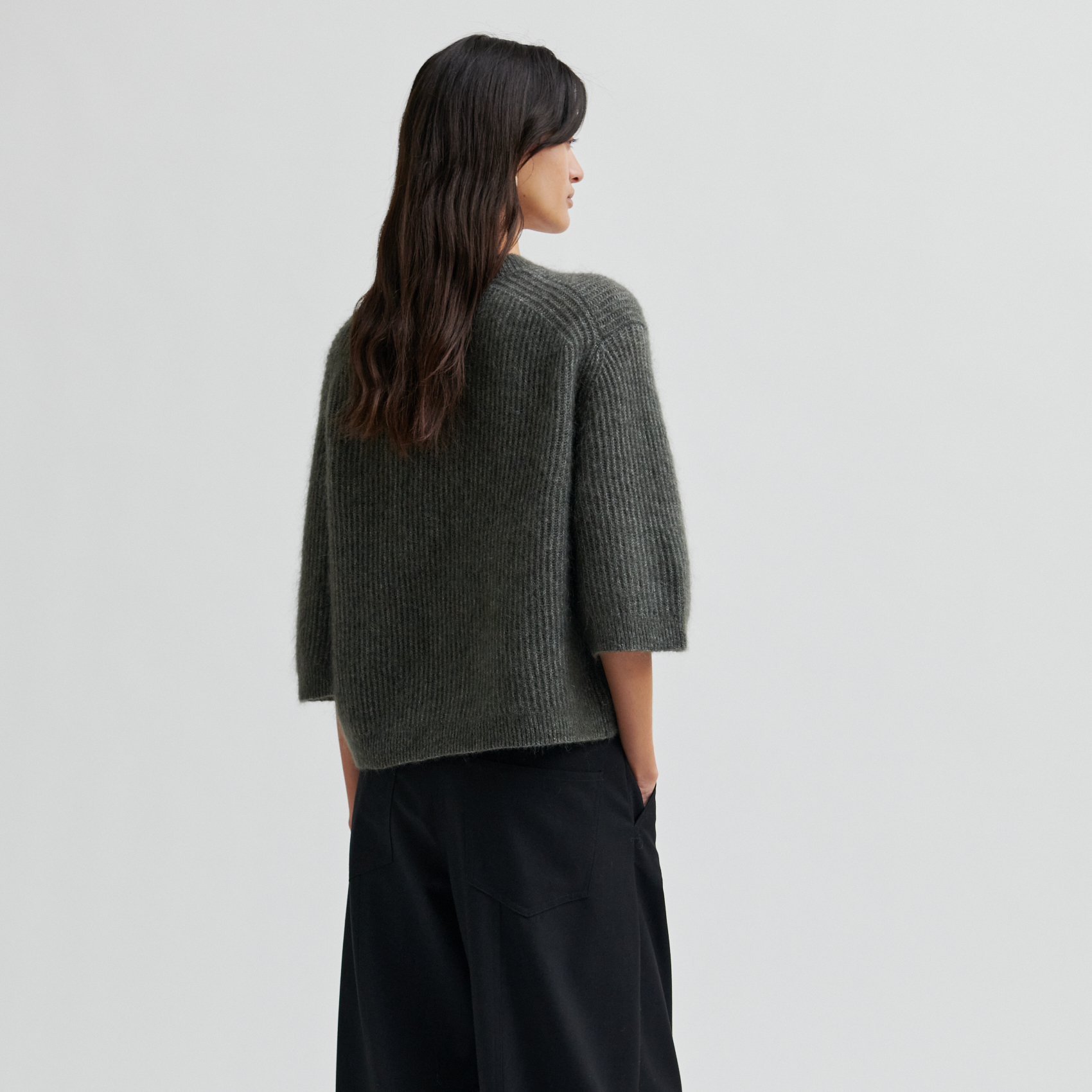 Second Female Andrea Knit Rib Cardigan, Beluga