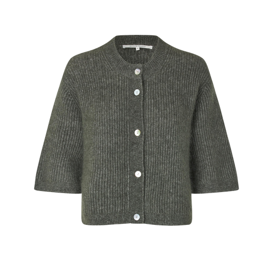 Second Female Andrea Knit Rib Cardigan, Beluga