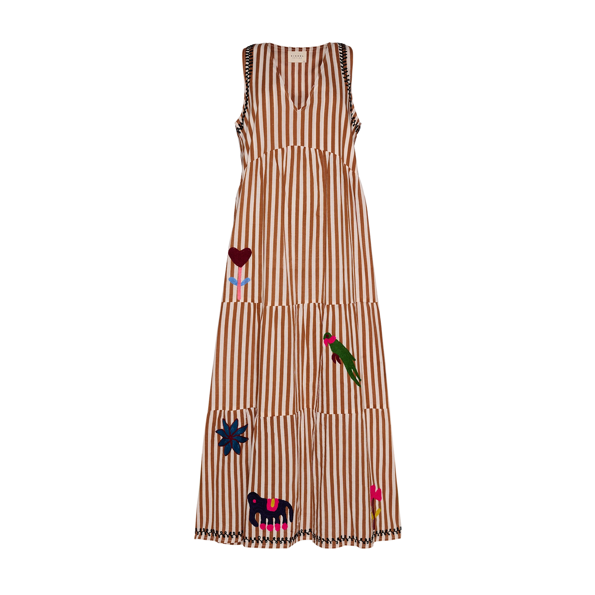 Sissel Edelbo Anneli Dress, Brown Stripes